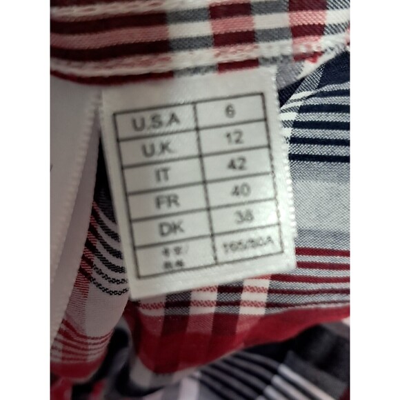 Brooks Brothers Red Fleece Plaid Sleeveless Dress Size 6 Red White Navy - Picture 13 of 14